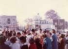 oct 1964b  Parents assembling outside St. Lawrence Church as the priests enter - October 1964